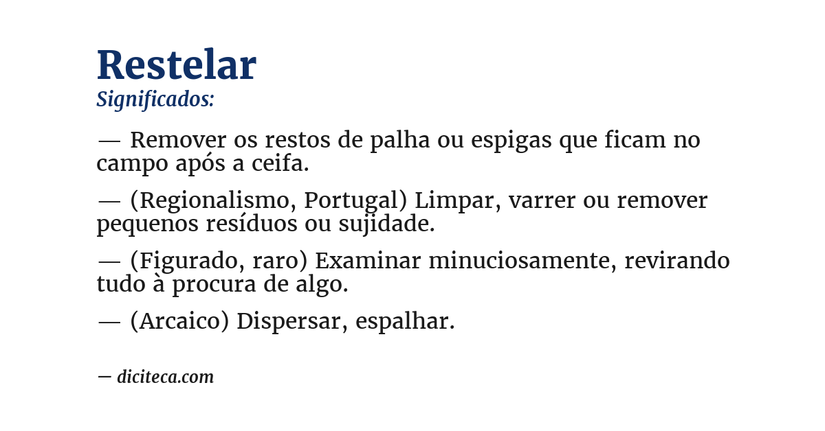 Significado de restelar