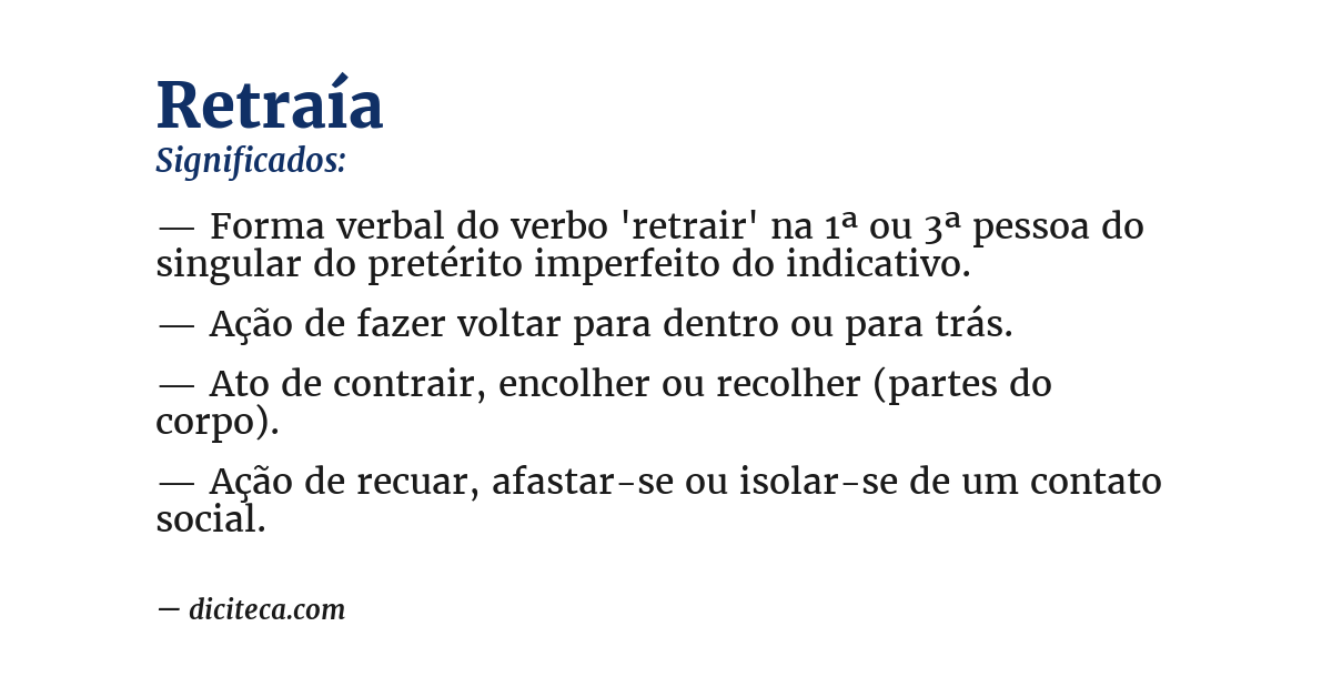 Significado de retraía