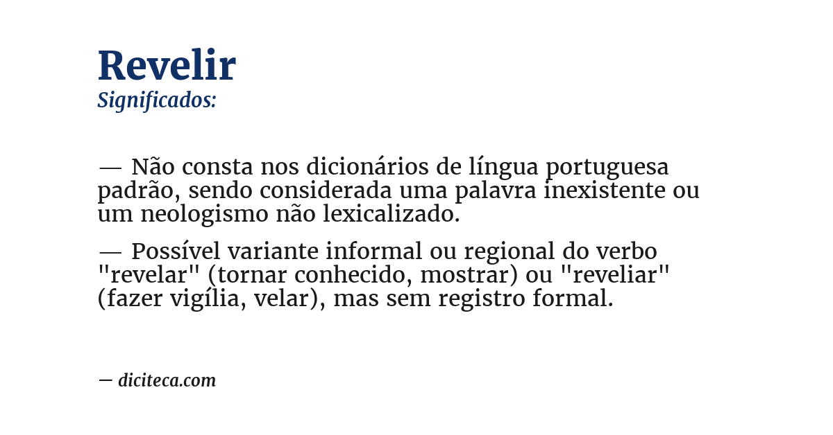 Significado de revelir