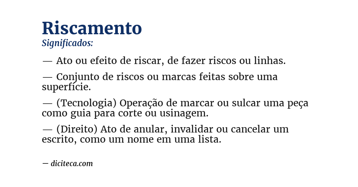Significado de riscamento