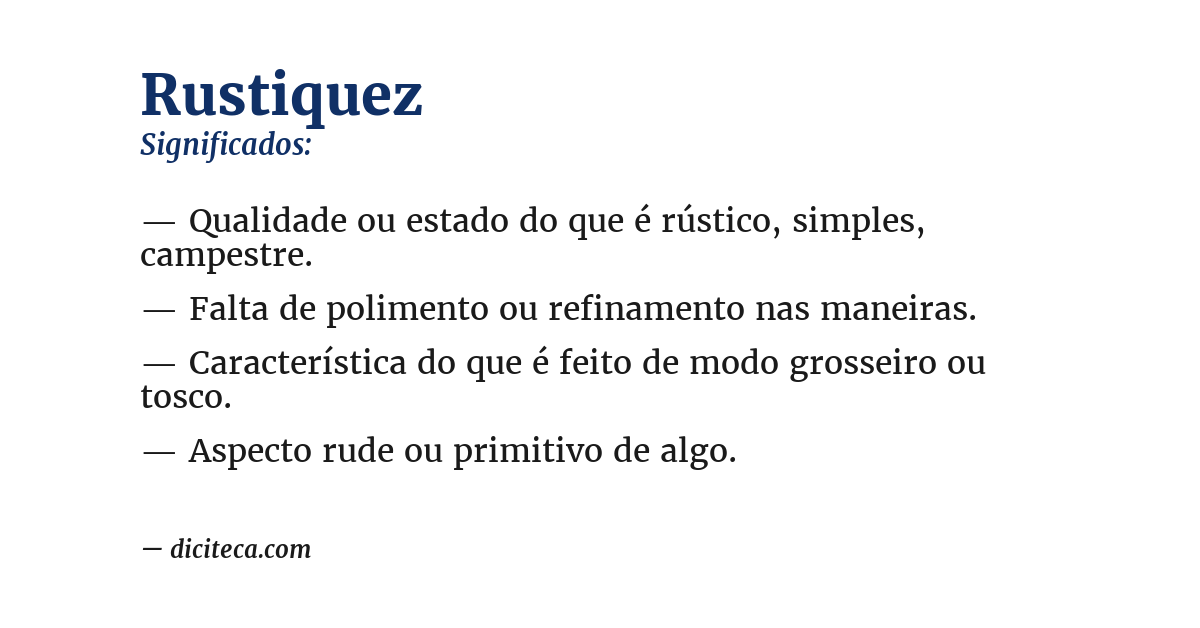 Significado de rustiquez