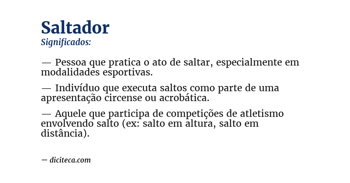 Significado de saltador