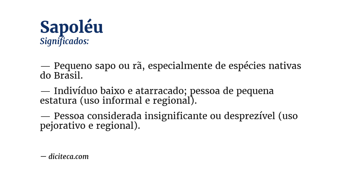 Significado de sapoléu