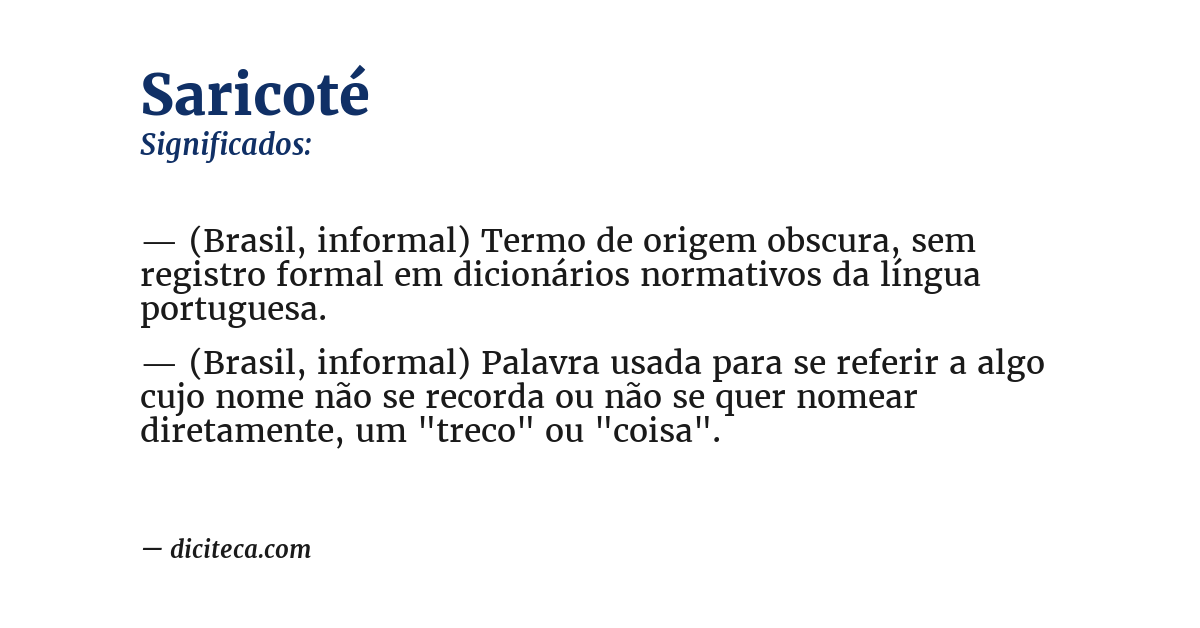 Significado de saricoté