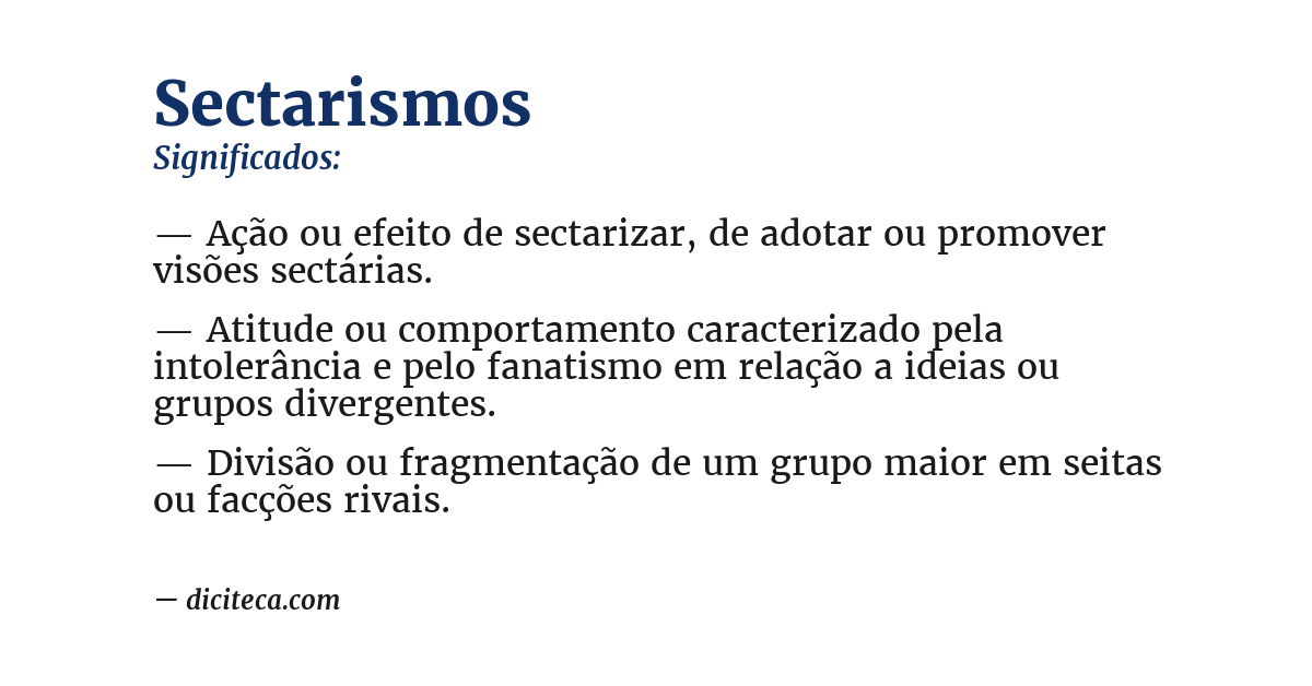 Significado de sectarismos
