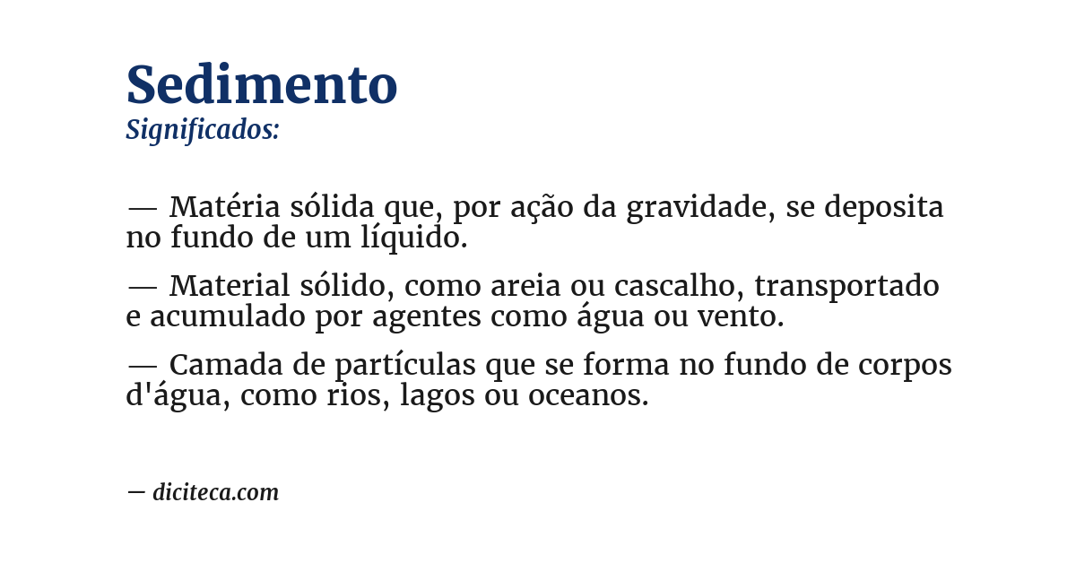 Significado de sedimento