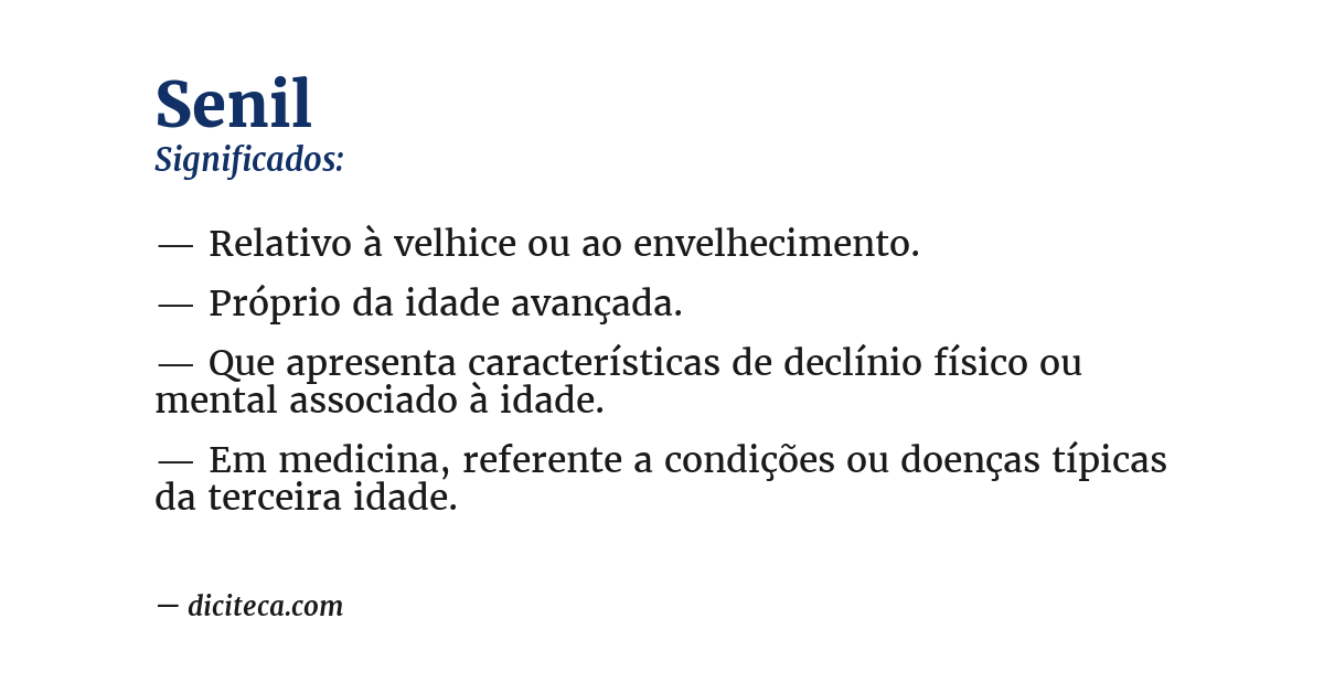 Significado de senil