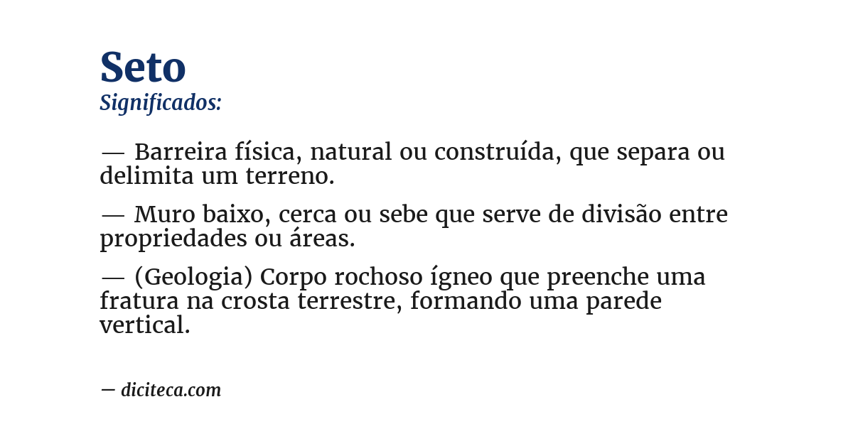 Significado de seto