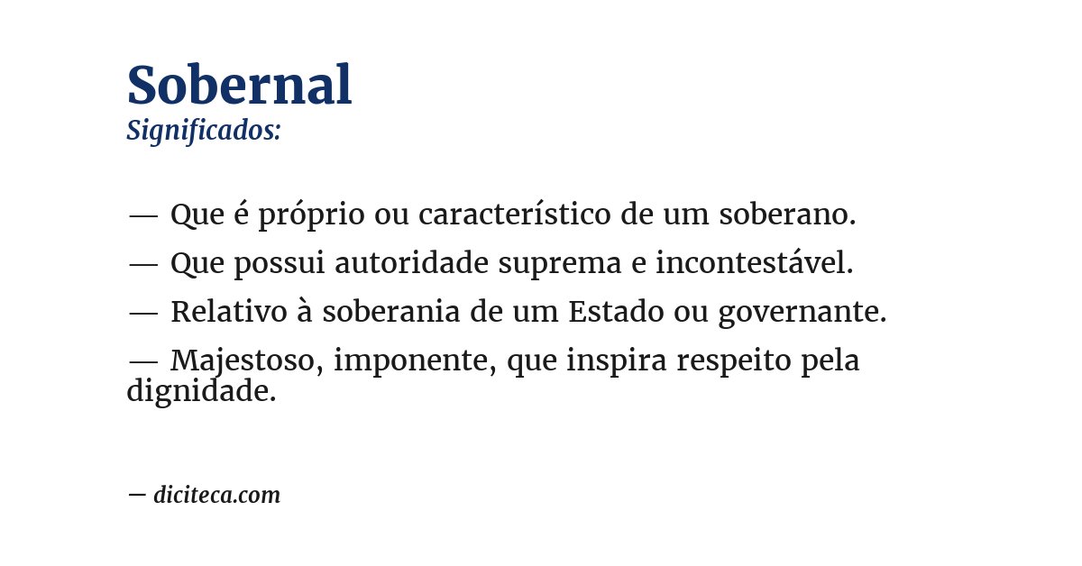 Significado de sobernal
