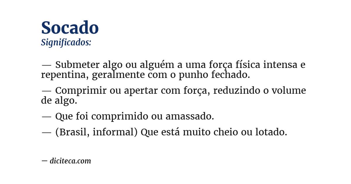 Significado de socado