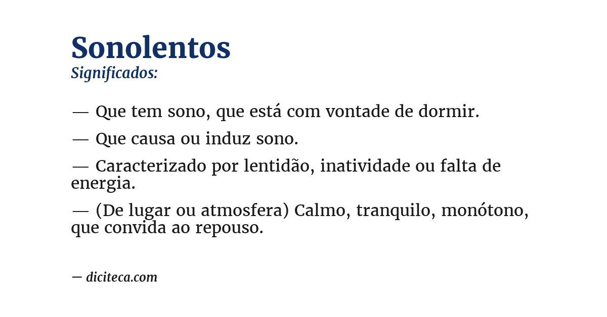 Significado de sonolentos
