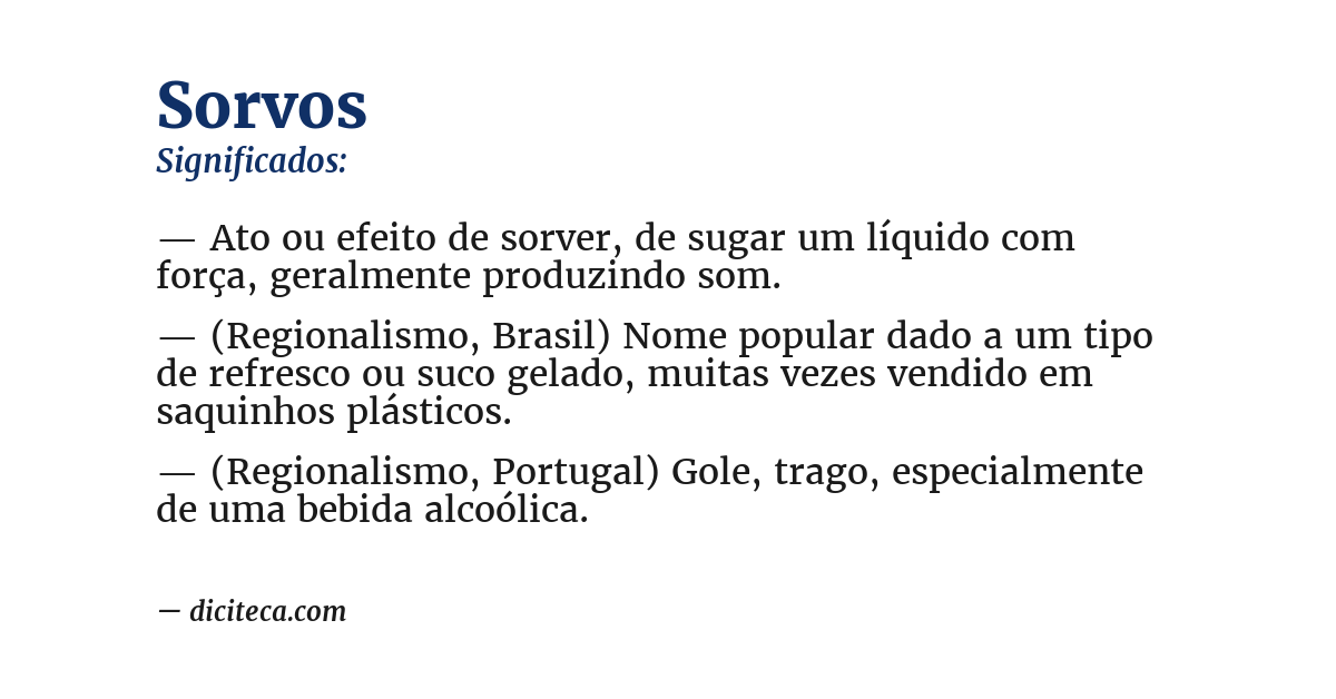 Significado de sorvos