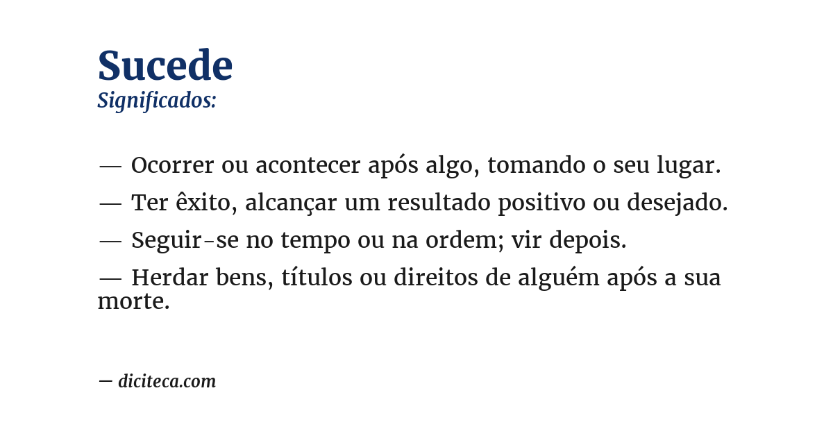 Significado de sucede
