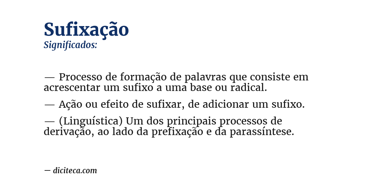 Significado de sufixação