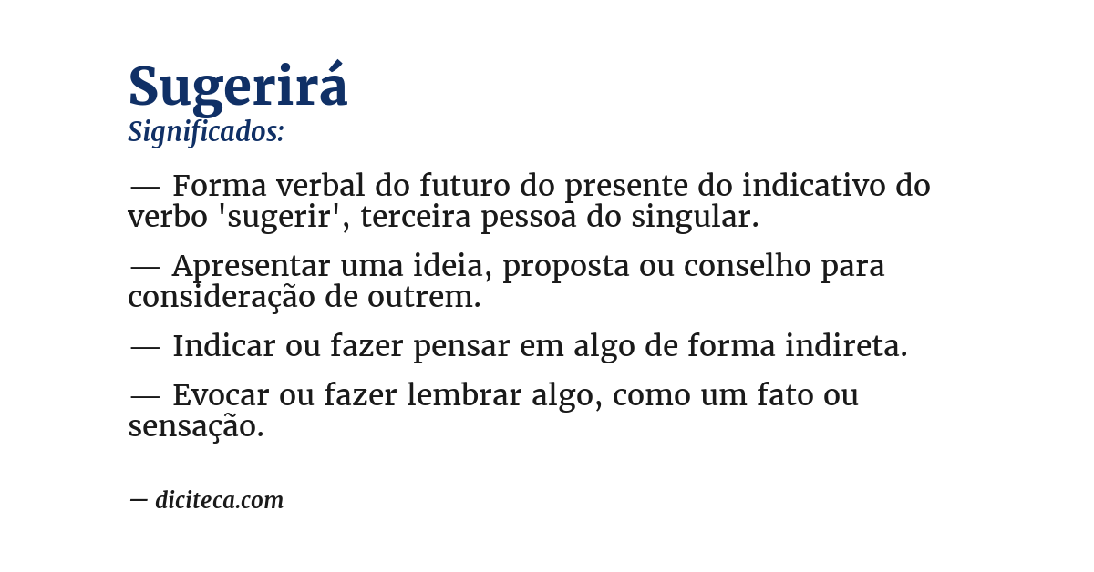 Significado de sugerirá