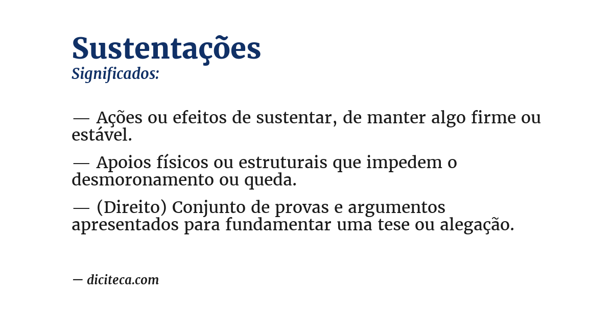 Significado de sustentações