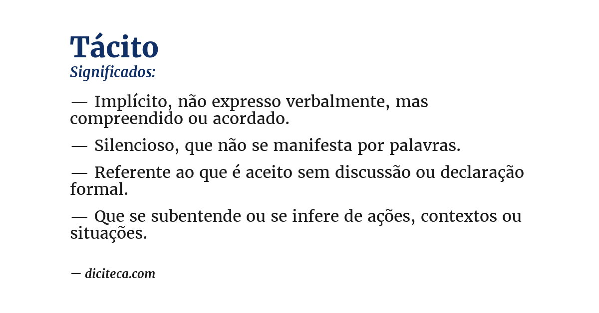 Significado de tácito