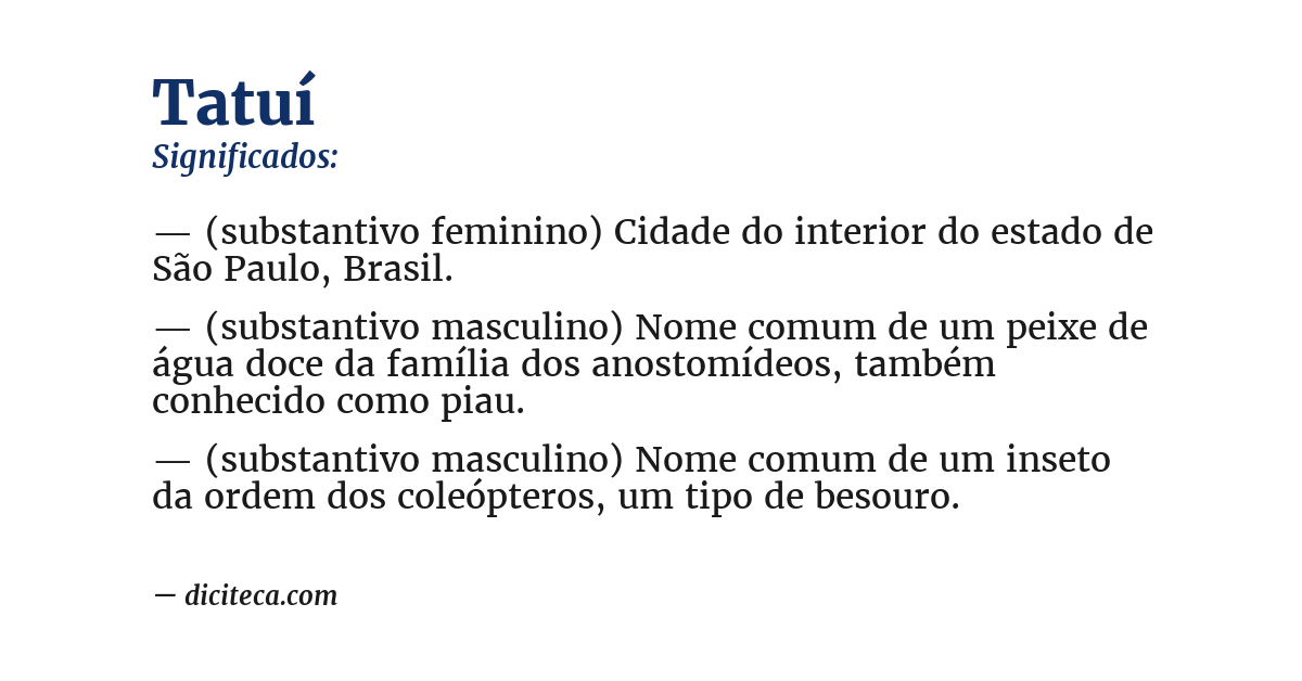 Significado de tatuí