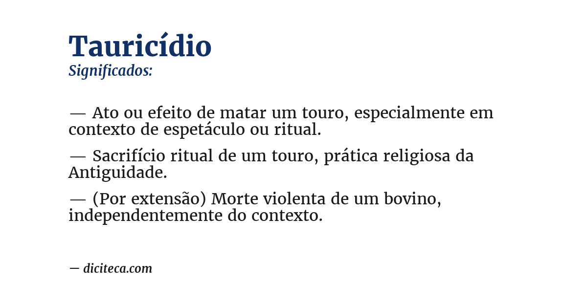 Significado de tauricídio