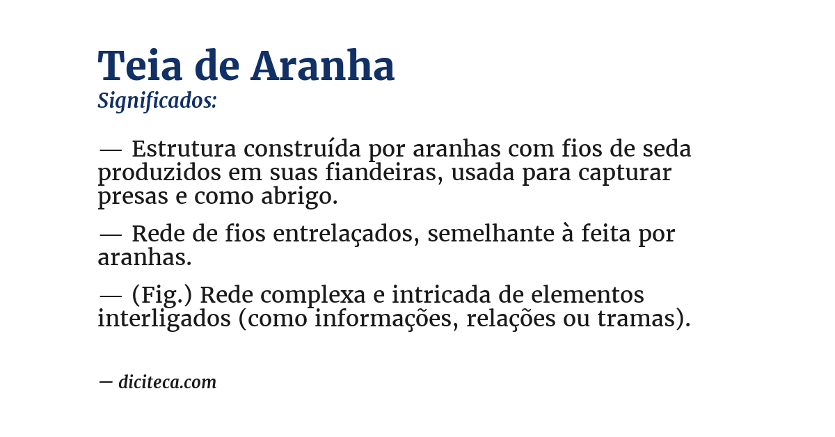Significado de teia de aranha