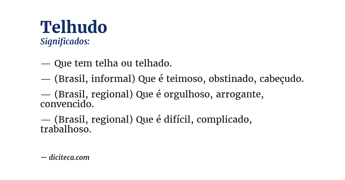 Significado de telhudo