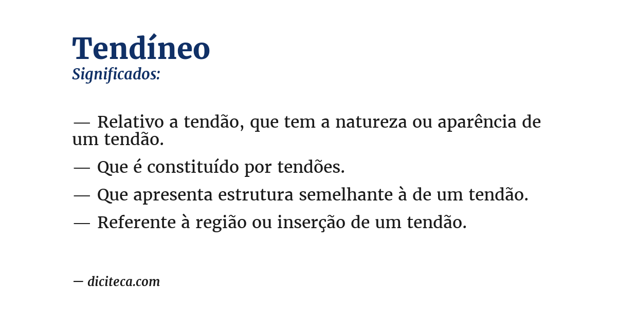 Significado de tendíneo