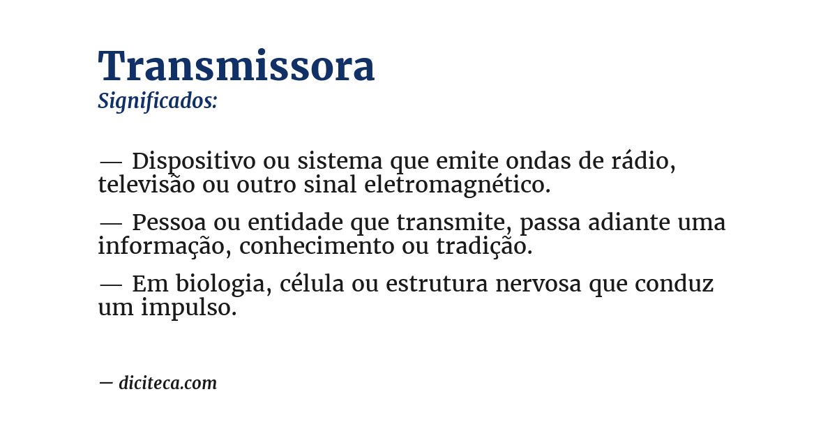 Significado de transmissora
