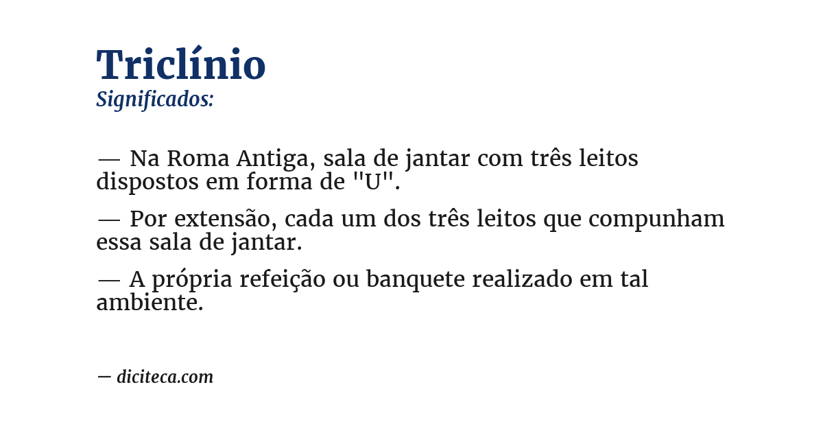 Significado de triclínio