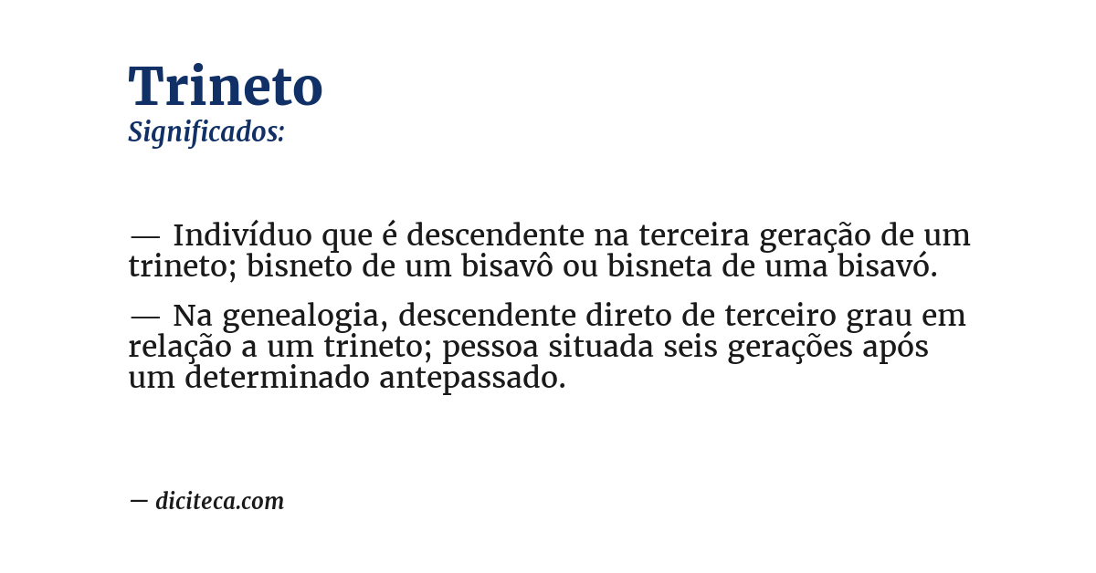 Significado de trineto