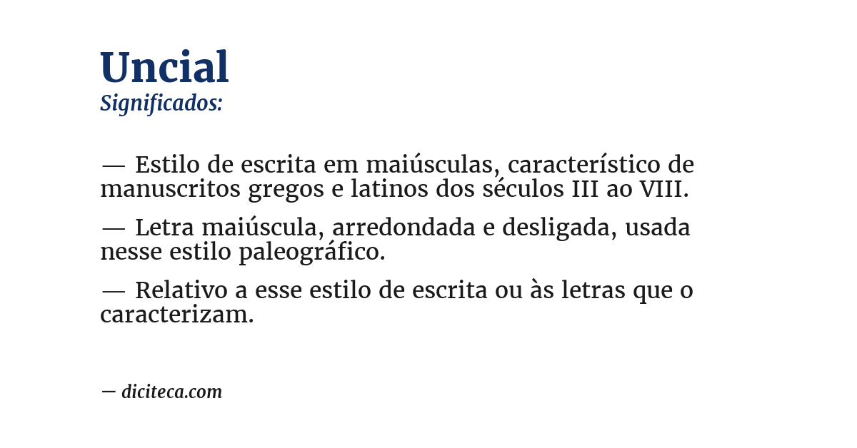Significado de uncial