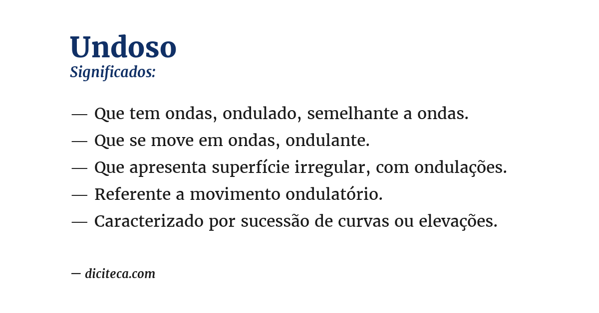 Significado de undoso