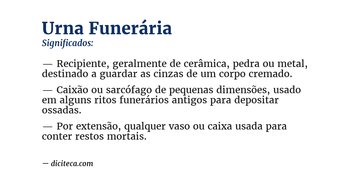 Significado de urna funerária