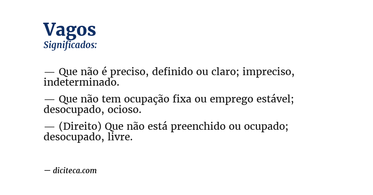 Significado de vagos