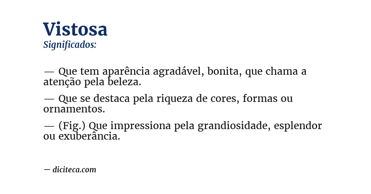 Significado de vistosa