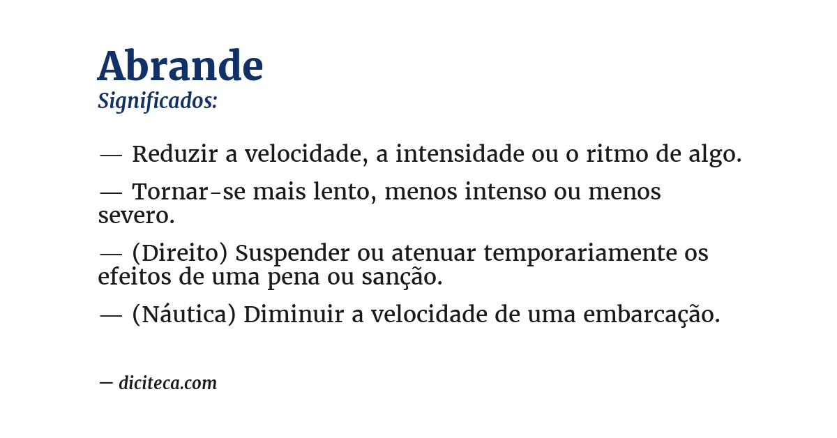 Significado de abrande