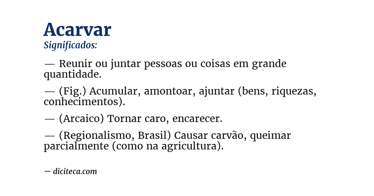 Significado de acarvar