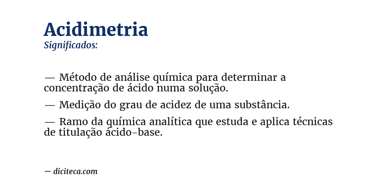 Significado de acidimetria