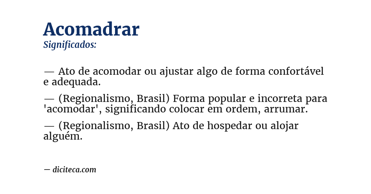 Significado de acomadrar