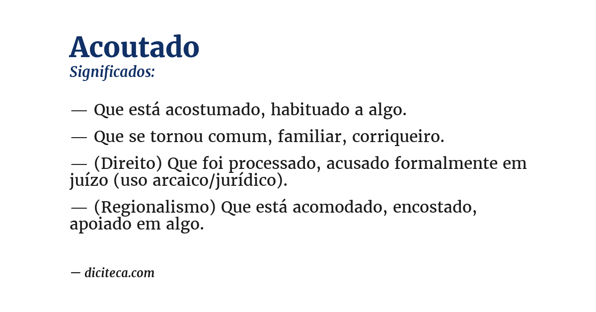 Significado de acoutado