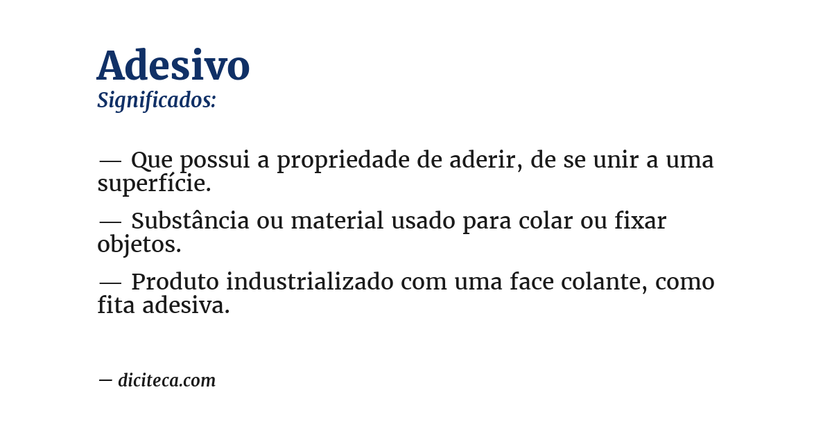 Significado de adesivo