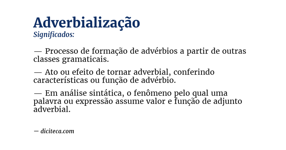 Significado de adverbialização