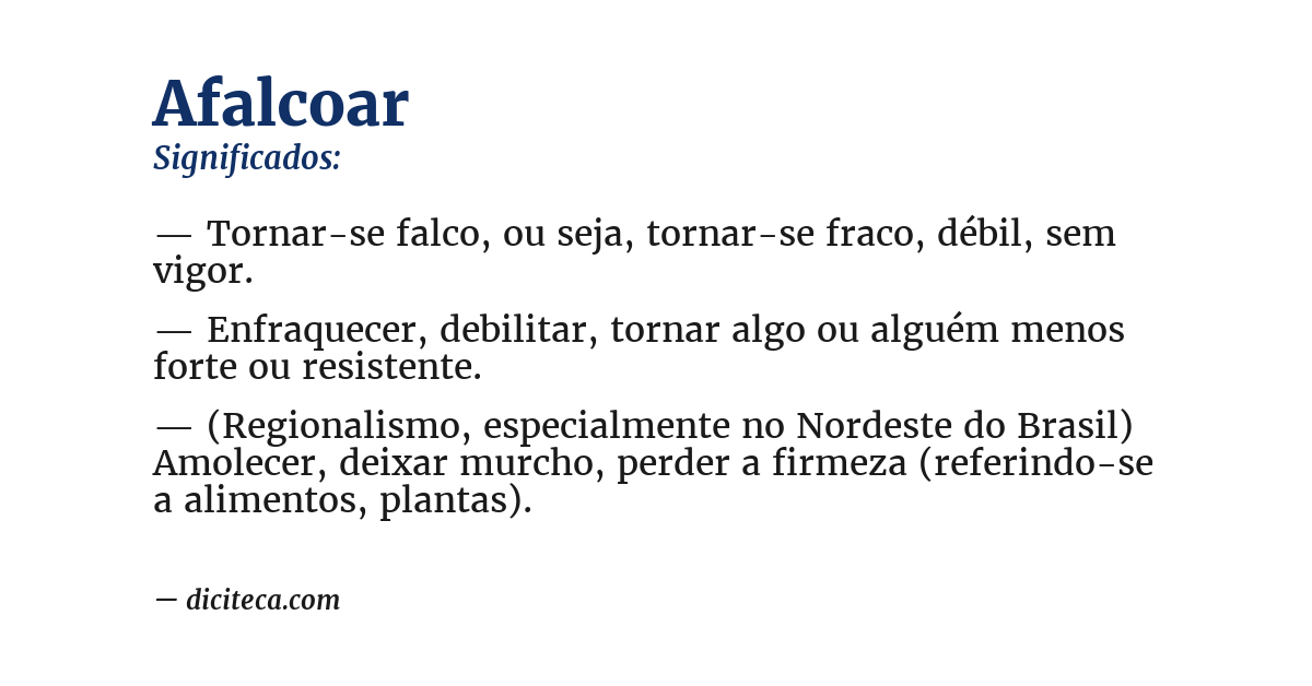 Significado de afalcoar