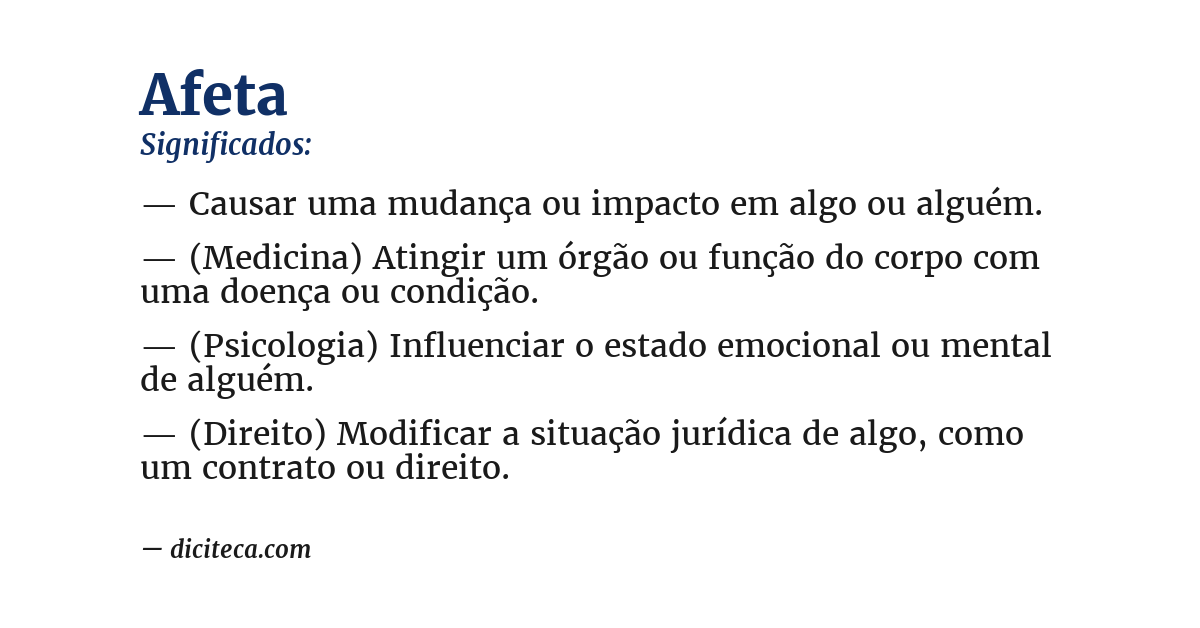 Significado de afeta