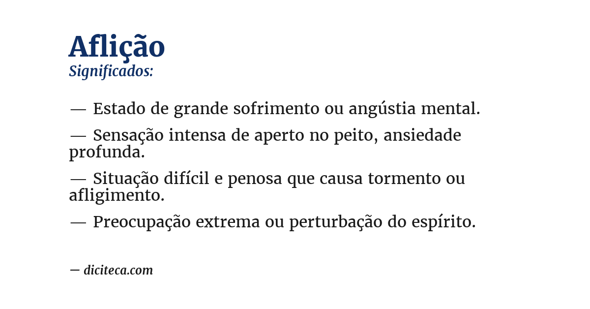 Significado de aflição
