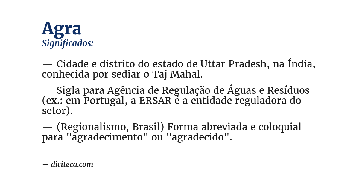 Significado de agra