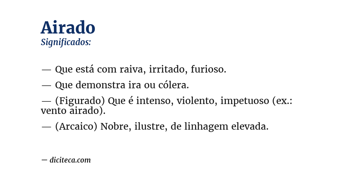 Significado de airado