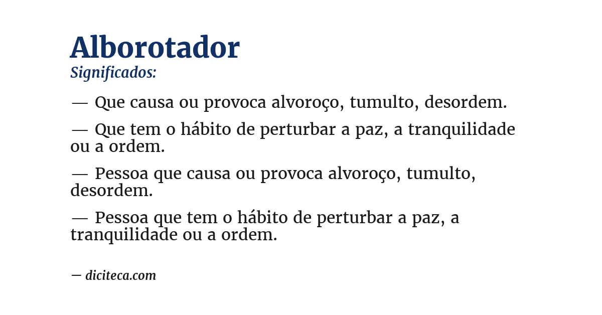 Significado de alborotador