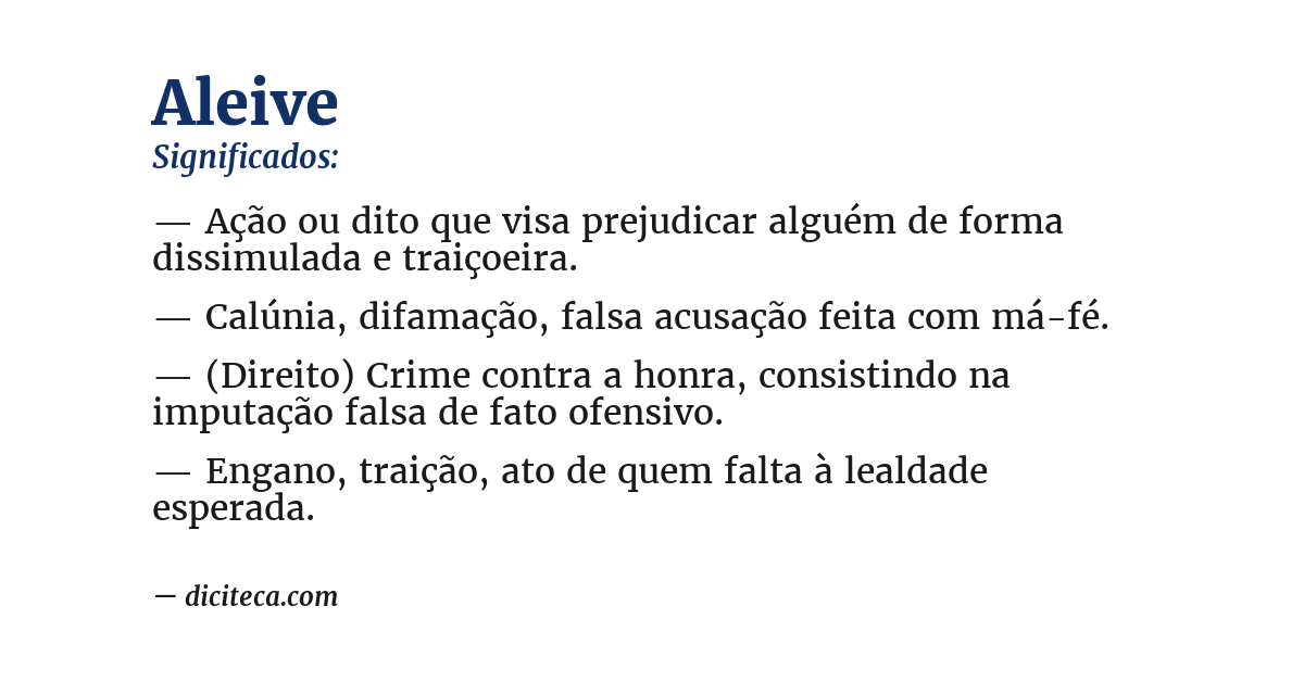 Significado de aleive