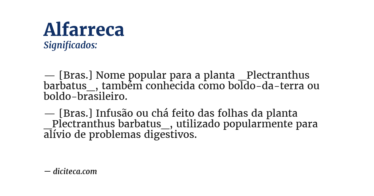Significado de alfarreca