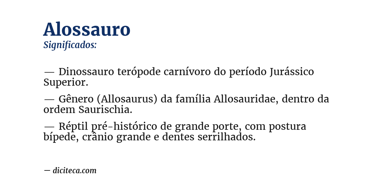 Significado de alossauro